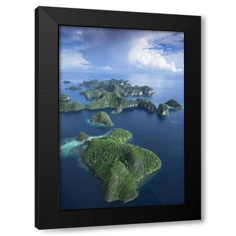 Indonesia, West Papua Aerial of Raja Ampat Black Modern Wood Framed Art Print by Shimlock, Jones