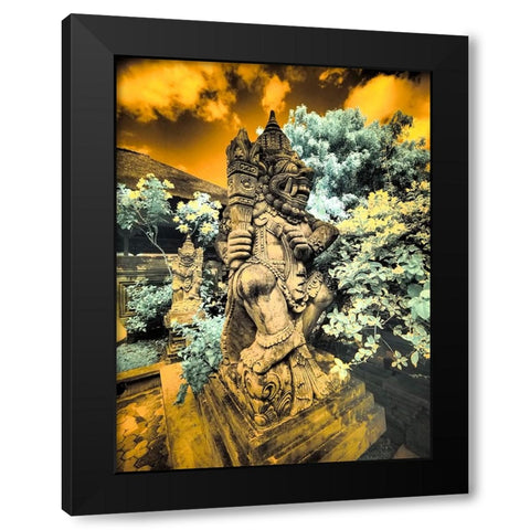 Indonesia-Bali-Ubud-Pura Tirta Empul Temple-bath in Tampaksiring sacred spring Black Modern Wood Framed Art Print by Eggers, Terry