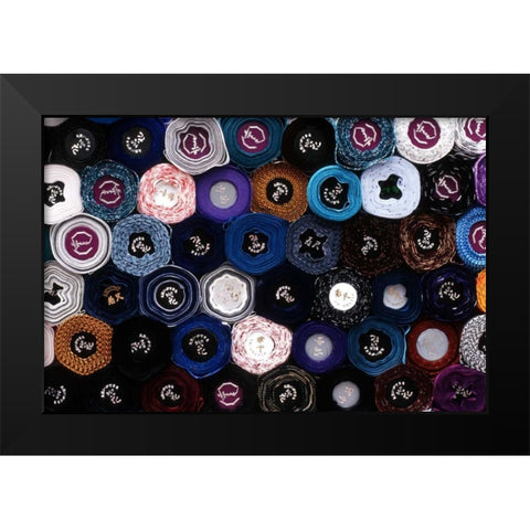Japan, Tokyo Fabric in Akasaka district Black Modern Wood Framed Art Print by Ross, Nancy ,  Steve