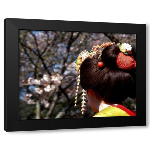 Japan, Kyoto Geishas head on Philosophers Path Black Modern Wood Framed Art Print by Ross, Nancy ,  Steve