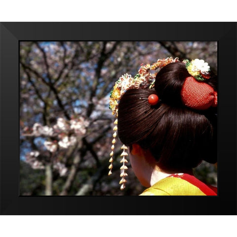 Japan, Kyoto Geishas head on Philosophers Path Black Modern Wood Framed Art Print by Ross, Nancy ,  Steve