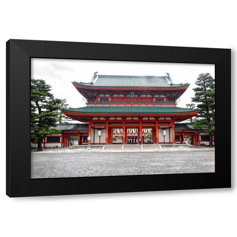 Japan, Kyoto, Heian Jingu Shrine, Shinto shrine Black Modern Wood Framed Art Print by Flaherty, Dennis