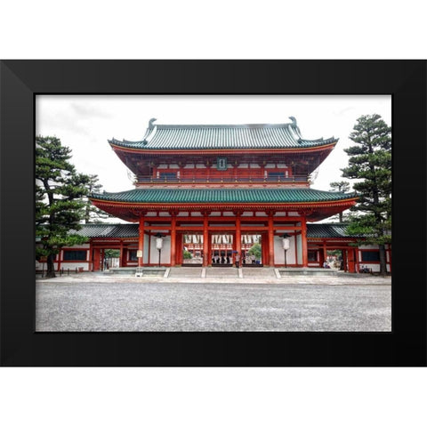 Japan, Kyoto, Heian Jingu Shrine, Shinto shrine Black Modern Wood Framed Art Print by Flaherty, Dennis