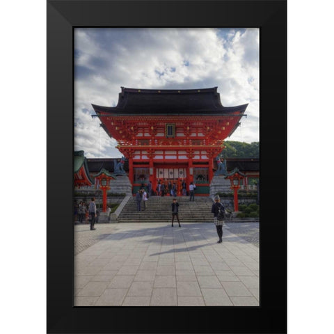 Japan, Kyoto Fushimi-Inari-Taisha Shrine Black Modern Wood Framed Art Print by Flaherty, Dennis