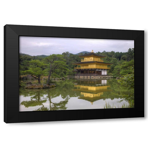 Japan, Kyoto Temple of the Golden Pavilion Black Modern Wood Framed Art Print with Double Matting by Flaherty, Dennis