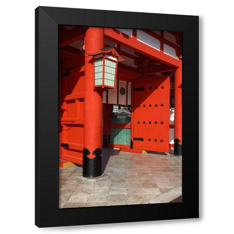 Japan, Kyoto Fushimi-Inari-Taisha Shrine Black Modern Wood Framed Art Print with Double Matting by Flaherty, Dennis