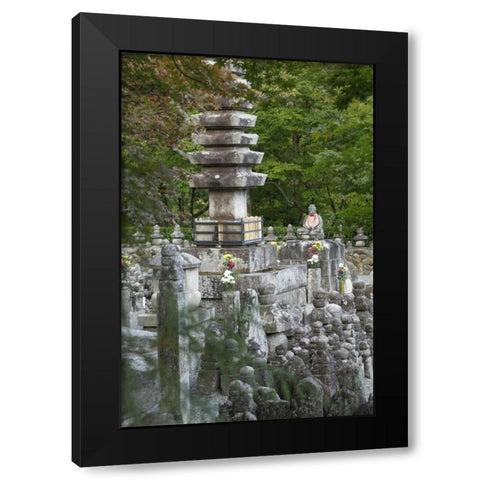 Japan, Kyoto Thousands of Buddhist statuettes Black Modern Wood Framed Art Print with Double Matting by Flaherty, Dennis