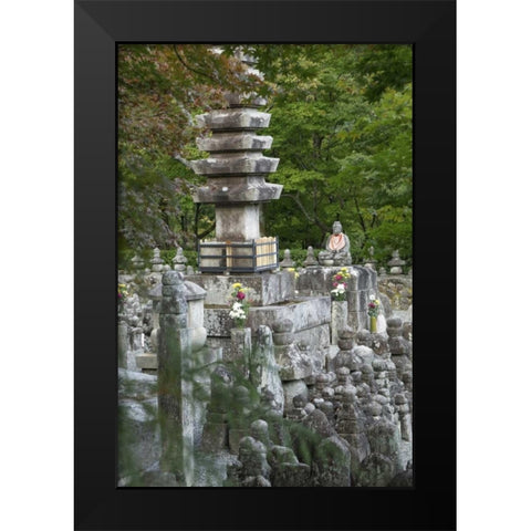 Japan, Kyoto Thousands of Buddhist statuettes Black Modern Wood Framed Art Print by Flaherty, Dennis