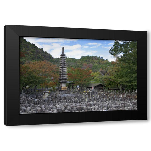 Japan, Kyoto Thousands of Buddhist statuettes Black Modern Wood Framed Art Print with Double Matting by Flaherty, Dennis