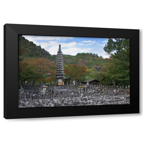 Japan, Kyoto Thousands of Buddhist statuettes Black Modern Wood Framed Art Print by Flaherty, Dennis