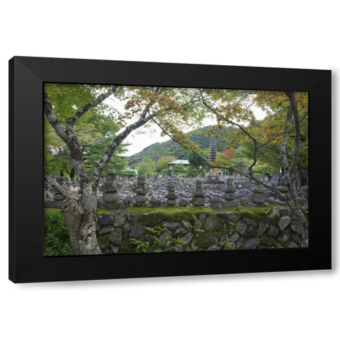 Japan, Kyoto Thousands of Buddhist statuettes Black Modern Wood Framed Art Print with Double Matting by Flaherty, Dennis