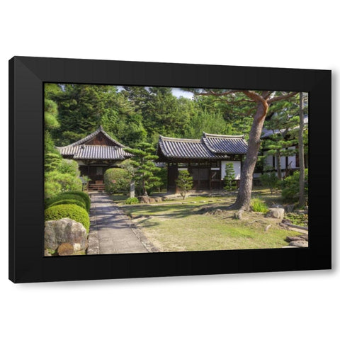 Japan, Nara Grounds of the Shingon-in Temple Black Modern Wood Framed Art Print with Double Matting by Flaherty, Dennis