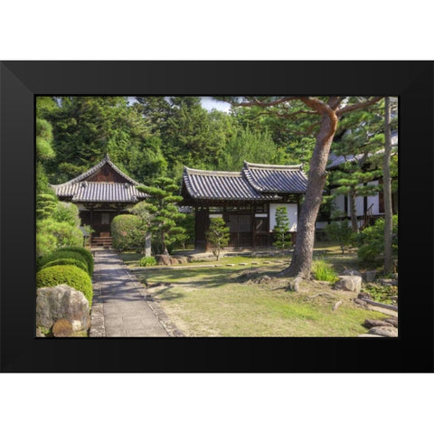 Japan, Nara Grounds of the Shingon-in Temple Black Modern Wood Framed Art Print by Flaherty, Dennis