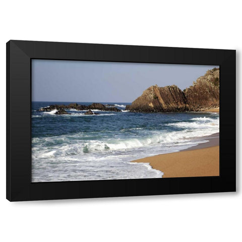 Asia, Japan Ocean beach in Kyoto Prefecture Black Modern Wood Framed Art Print with Double Matting by Flaherty, Dennis