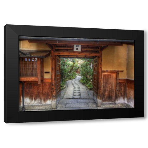 Asia, Japan, Kyoto Entrance to a home Black Modern Wood Framed Art Print with Double Matting by Flaherty, Dennis