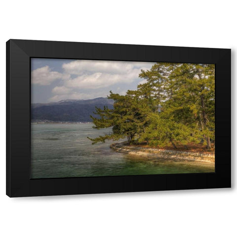 Japan Amanohashidate in Kyoto Prefecture Black Modern Wood Framed Art Print by Flaherty, Dennis
