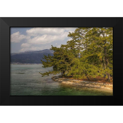 Japan Amanohashidate in Kyoto Prefecture Black Modern Wood Framed Art Print by Flaherty, Dennis