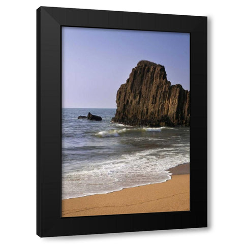 Japan, Kyoto Tateiwa Rock and ocean beach Black Modern Wood Framed Art Print with Double Matting by Flaherty, Dennis