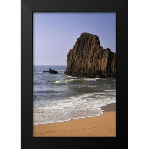 Japan, Kyoto Tateiwa Rock and ocean beach Black Modern Wood Framed Art Print by Flaherty, Dennis