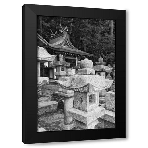 Japan, Heguri-cho Byo-Do-Ji Kasuga Shrine Black Modern Wood Framed Art Print with Double Matting by Flaherty, Dennis