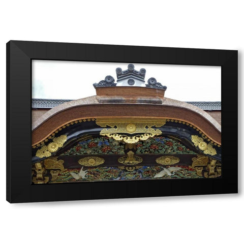 Japan, Kyoto Karamon Gate in Nijo Castle Black Modern Wood Framed Art Print with Double Matting by Flaherty, Dennis