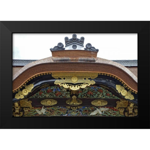 Japan, Kyoto Karamon Gate in Nijo Castle Black Modern Wood Framed Art Print by Flaherty, Dennis