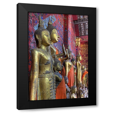 Laos, Luang Prabang Buddha statues inside temple Black Modern Wood Framed Art Print with Double Matting by Shimlock, Jones