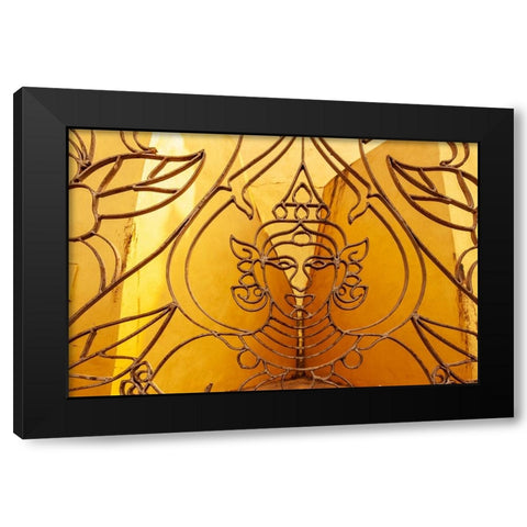Architectural detail at Pha That Luang-Great Stupa in Lao-Vientiane-Capital of Laos-Southeast Asia Black Modern Wood Framed Art Print with Double Matting by Haseltine, Tom