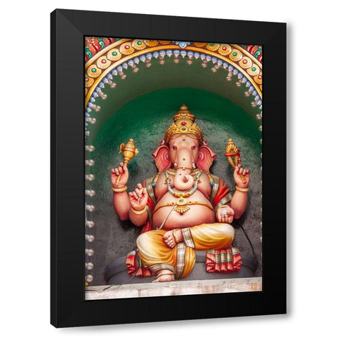 Kuala Lumpur- West Malaysia. Batu caves. Painted Hindu deity Ganesha. Black Modern Wood Framed Art Print by Haseltine, Tom