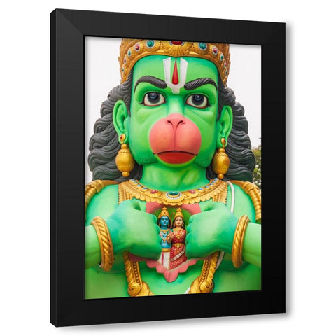 Kuala Lumpur- West Malaysia. Batu caves. Statue of the god Hanuman. Black Modern Wood Framed Art Print by Haseltine, Tom