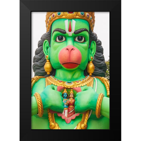 Kuala Lumpur- West Malaysia. Batu caves. Statue of the god Hanuman. Black Modern Wood Framed Art Print by Haseltine, Tom