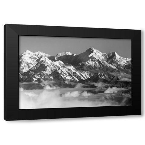 Mount Everest-8848m-in the Himalayas above the clouds-Nepal Black Modern Wood Framed Art Print with Double Matting by Su, Keren