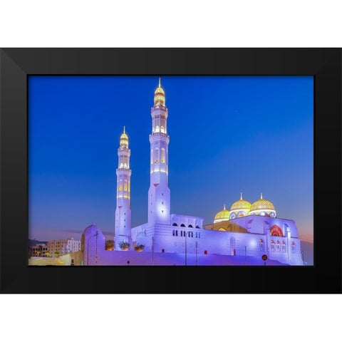 Middle East-Arabian Peninsula-Oman-Muscat-Bawshar-Muhammad Al Ameen Mosque in Bawshar Black Modern Wood Framed Art Print by Wilson, Emily M.