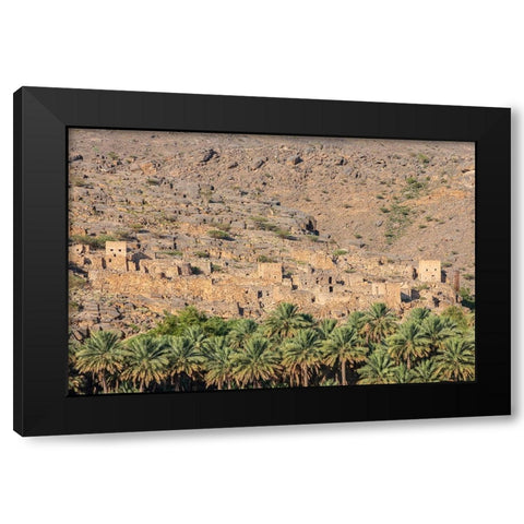 Middle East-Arabian Peninsula-Oman-Ad Dakhiliyah-Al Hamra-The ruins of an ancient village in Oman Black Modern Wood Framed Art Print by Wilson, Emily M.