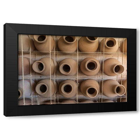 Middle East-Arabian Peninsula-Oman-Ad Dakhiliyah-Bahla-Pots at the Al-Adawi pottery factory in Oman Black Modern Wood Framed Art Print with Double Matting by Wilson, Emily M.