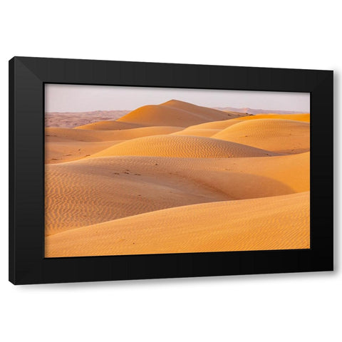 Middle East-Arabian Peninsula-Ash Sharqiyah North-Bidiyah-Sand dunes in the desert of Oman Black Modern Wood Framed Art Print with Double Matting by Wilson, Emily M.