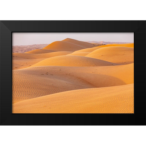 Middle East-Arabian Peninsula-Ash Sharqiyah North-Bidiyah-Sand dunes in the desert of Oman Black Modern Wood Framed Art Print by Wilson, Emily M.