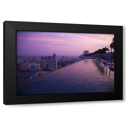 Singapore Swimming pool at sunrise Black Modern Wood Framed Art Print with Double Matting by Zuckerman, Jim