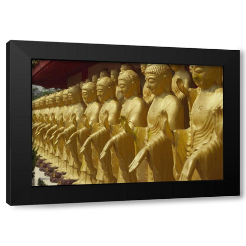 Taiwan, Foukuangshan Temple, Standing Buddha Black Modern Wood Framed Art Print by Satushek, Steve