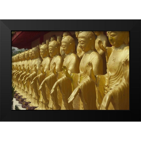 Taiwan, Foukuangshan Temple, Standing Buddha Black Modern Wood Framed Art Print by Satushek, Steve