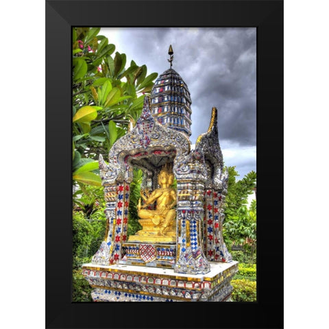 Ornate Wat Bangkungthien Kang, Bangkok, Thailand Black Modern Wood Framed Art Print by Shimlock, Jones