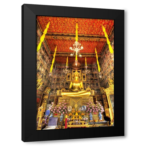 Thailand, Bangkok, Wat Ratcha Orasaram shrine Black Modern Wood Framed Art Print with Double Matting by Shimlock, Jones