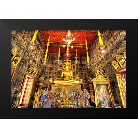Wat Ratcha-orot, Bangkok, Thailand Black Modern Wood Framed Art Print by Shimlock, Jones