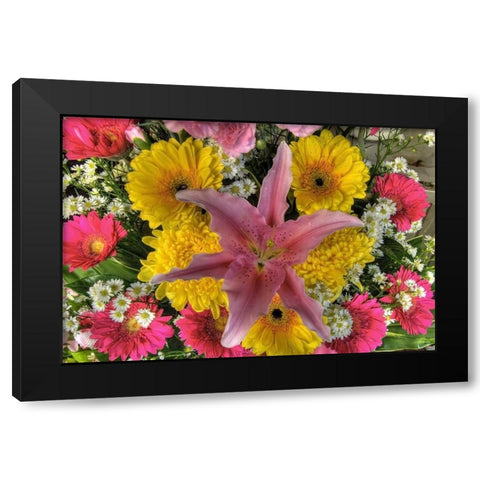Thailand, Bangkok Flowers on display at market Black Modern Wood Framed Art Print with Double Matting by Shimlock, Jones