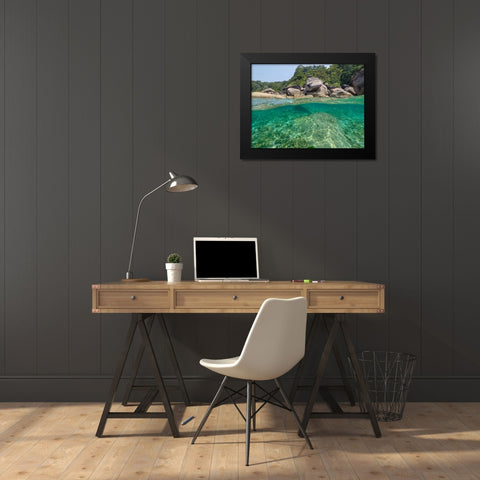 The clear water and rocks of Ko Miang island Black Modern Wood Framed Art Print by Pitamitz, Sergio