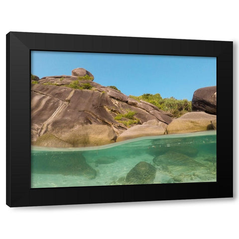 The clear water and rocks of Ko Miang island Black Modern Wood Framed Art Print with Double Matting by Pitamitz, Sergio