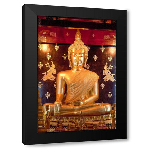 Thailand Golden Buddha Black Modern Wood Framed Art Print by Haseltine, Tom
