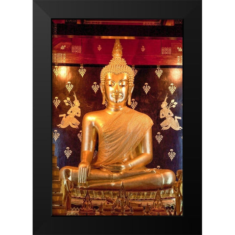 Thailand Golden Buddha Black Modern Wood Framed Art Print by Haseltine, Tom