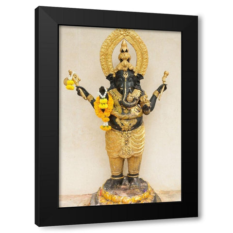 Thailand-Bangkok-Chinatown Statue of the elephant god-Ganesha Black Modern Wood Framed Art Print with Double Matting by Haseltine, Tom
