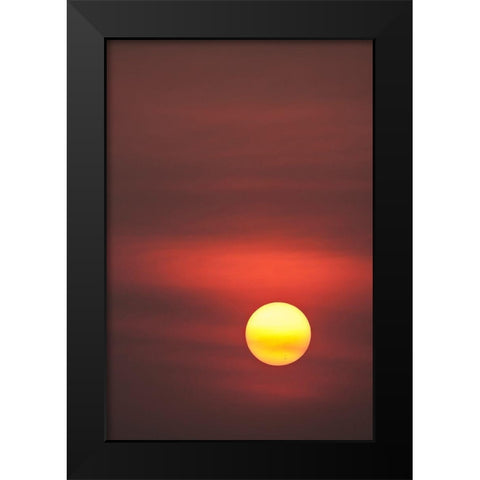 Thailand-Bangkok Sunset in a hazy sky Black Modern Wood Framed Art Print by Haseltine, Tom